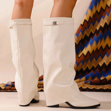 Load image into Gallery viewer, Women's Pointed Toe Block Heel Boots | Stable High Heel | PU Leather Ankle Boots