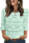 Sampeel Women Blouses Dressy Casual 3/4 Length Sleeve Tops Eyelet Lace Spring Summer Shirts Beach Vacation Clothes