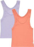 Hanes Women's Originals Rib Crop Tank Top 2-Pack, Comfywear Stretch Cotton Cropped Top