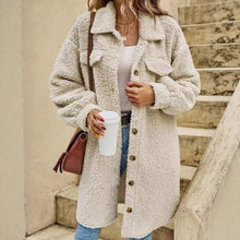 Load image into Gallery viewer, Women's Teddy Bear Plush Mid-Length Hooded Faux Fur Coat