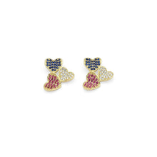 Load image into Gallery viewer, Triple Color CZ Heart Charm, Sku#LK865