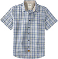 Dubinik® Mens Short Sleeve Button Down Shirts 100% Cotton Plaid Men's Casual Button-Down Shirts with Pocket