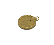 Load image into Gallery viewer, Gold CZ Embossed Snake On Round Coin Charm, Sku#F1501C