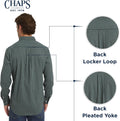 Chaps Men's Classic Fit Long Sleeve Button Down Stretch Poplin Casual Shirt