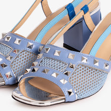 Load image into Gallery viewer, The Linea Blue Leather Women Slingback Sandal