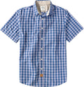 Dubinik® Mens Short Sleeve Button Down Shirts 100% Cotton Plaid Men's Casual Button-Down Shirts with Pocket