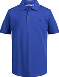 Calvin Klein Boys Short Sleeve Micro Pique Solid Polo, Button Closure, Soft & Comfortable