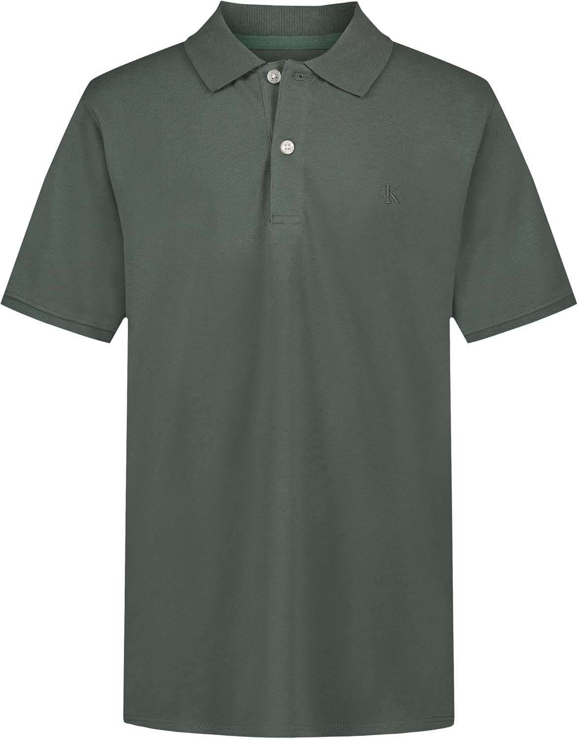 Calvin Klein Boys Short Sleeve Micro Pique Solid Polo, Button Closure, Soft & Comfortable