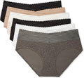 Warner's Women's Blissful Benefits Dig-free Comfort Waist With Lace Cotton Hipster 6-pack Ru2266w