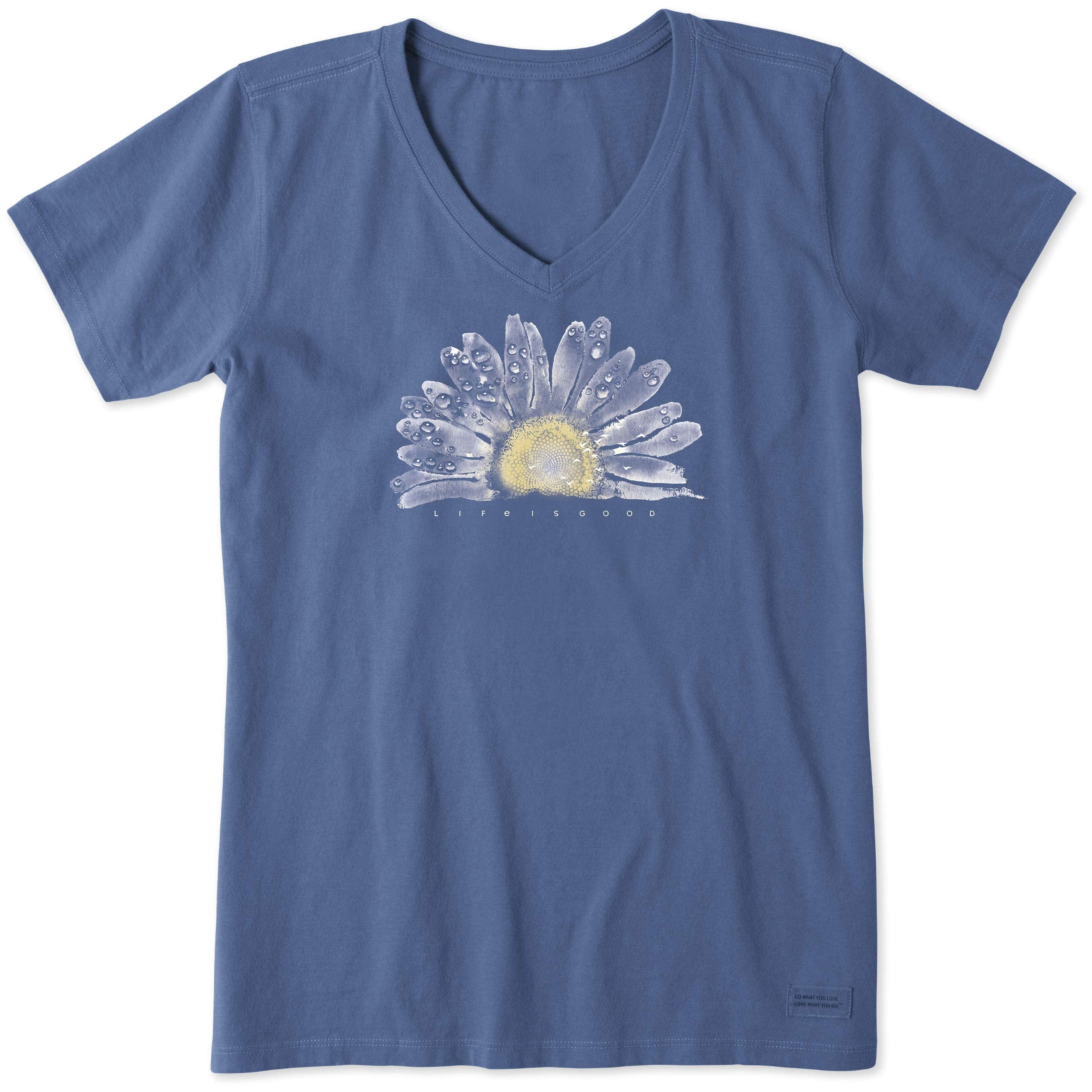 Life is Good Women's Crusher Tee Shirt, Short Sleeve Cotton Graphic T-Shirts, Watercolor Daisy Birds