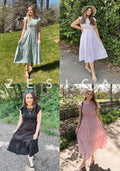 ZESICA Women's 2026 Summer Casual Flutter Short Sleeve Smocked Midi Dress