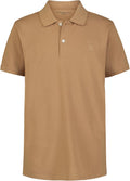 Calvin Klein Boys Short Sleeve Micro Pique Solid Polo, Button Closure, Soft & Comfortable