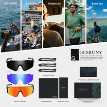 Load image into Gallery viewer, Polarized Sport Sunglasses for Men and Women, Lightweight TR90 Sun Glasses with UV Protection for Cycling Running