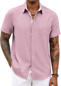 COOFANDY Men's Button Down Shirts Short Sleeve Casual Summer Beach Vacation Wedding Shirt with Pocket