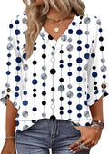 OFEEFAN 3/4 Length Sleeve Womens Tops Dressy Casual Blouses V Neck T Shirts Summer Tops Spring Outfits Loose Fit
