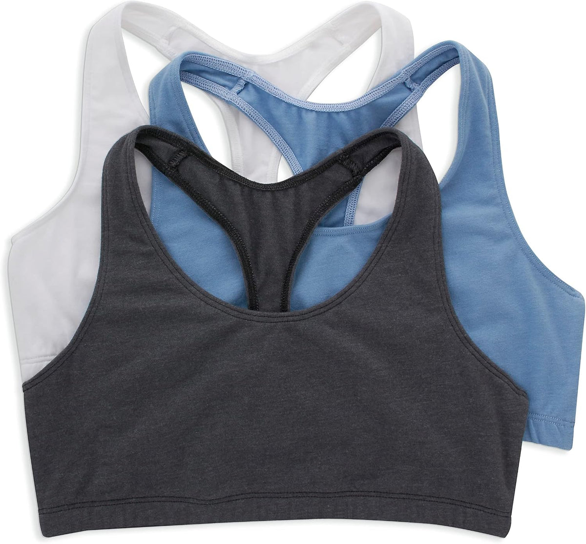 Hanes Women's Racerback Cotton T-Back Bralette (3 Pack)