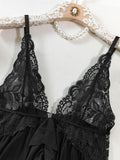 Foxiny Sexy Lingerie Dress 2pcs Women Night Gown with Thong 3XS-6XL