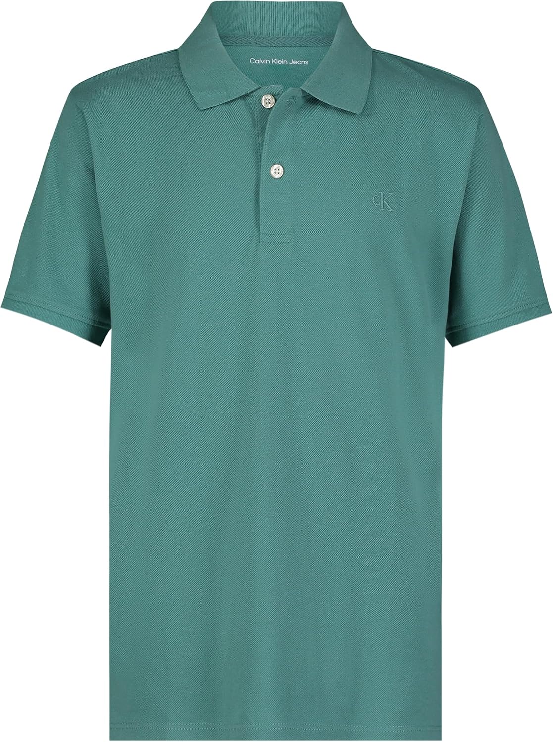 Calvin Klein Boys Short Sleeve Micro Pique Solid Polo, Button Closure, Soft & Comfortable