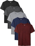5 Pack Boys Shirts Youth Athletic Dry Fit Shirts Short Sleeve T-Shirt Tops