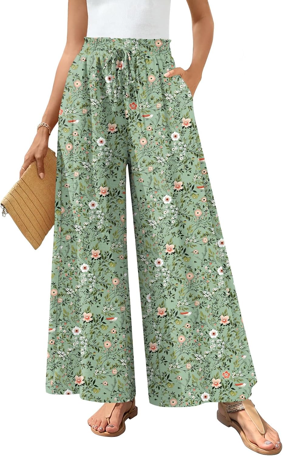 Bestbee Wide Leg Palazzo Pants for Women Dressy Casual Teacher Outfits