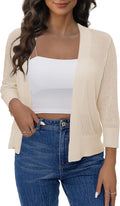 Women's 3/4 Sleeve Cropped Cardigan Sweater jacket Short Shrugs for dresses