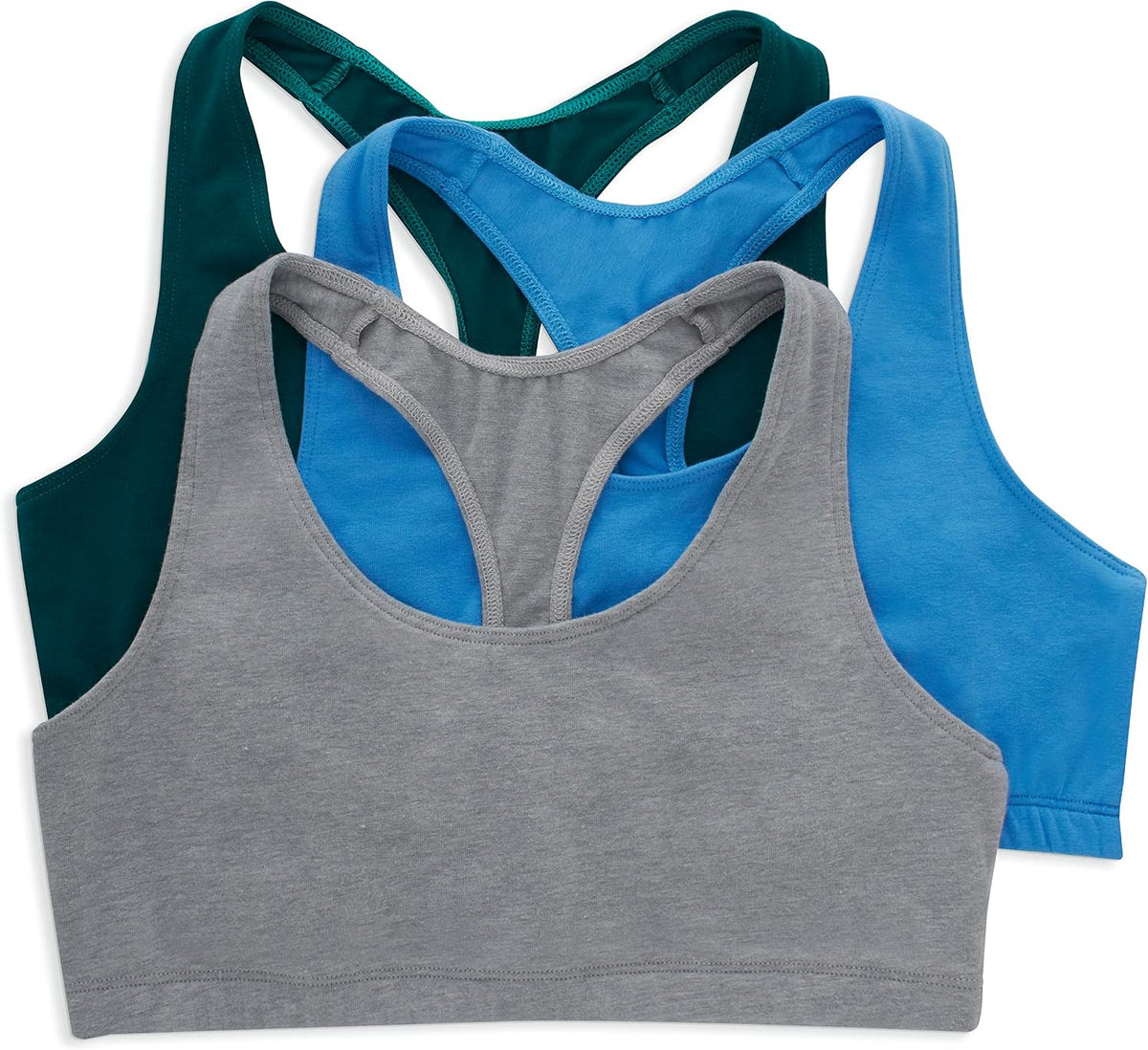 Hanes Women's Racerback Cotton T-Back Bralette (3 Pack)