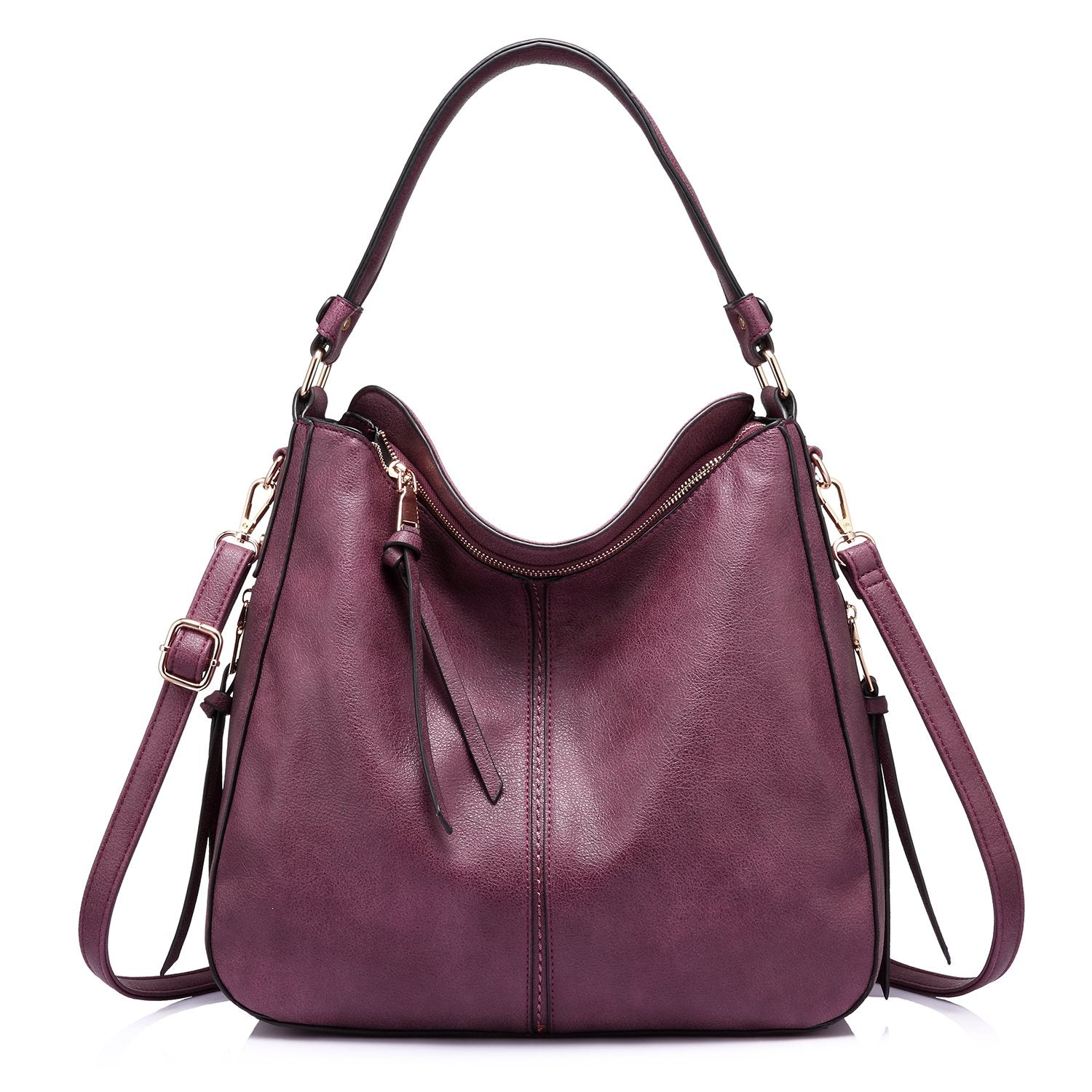 Realer Hobo Crossbody Bags for Women Designer Faux Leather Hobo Handbags Retro Large Size Shoulder Bag Bucket Purse