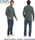 Chaps Men's Classic Fit Long Sleeve Button Down Stretch Poplin Casual Shirt