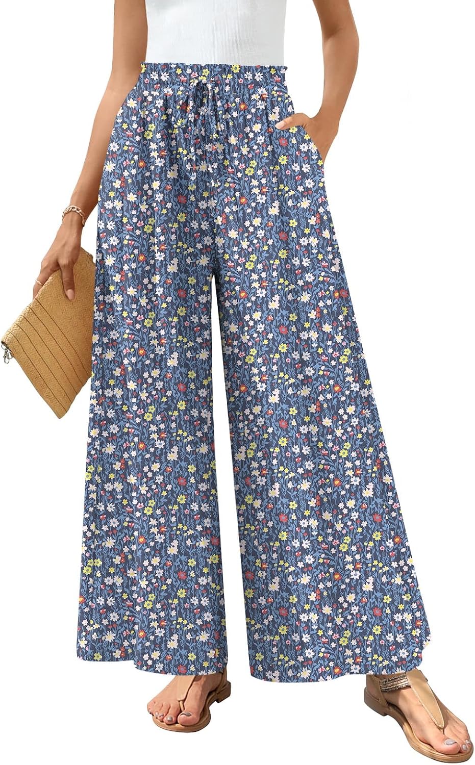Bestbee Wide Leg Palazzo Pants for Women Dressy Casual Teacher Outfits