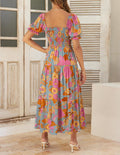 ZESICA Womens 2026 Summer Boho Floral Ruffle Maxi Dress