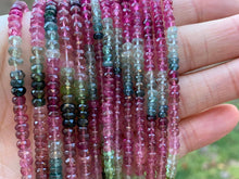 Load image into Gallery viewer, Top Quality Watermelon Tourmaline Faceted Rondelle Beads, 2x3.5mm/2x4.5mm Watermelon Tourmaline, 15.5'' Full Strand, SKU#U1224