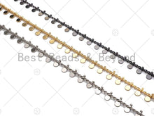 Load image into Gallery viewer, High Quality 3mm Sequin Disc Chain, 18K Real Gold Plated Round Disc Circle Chain, Gold Round Circle Disc Chain, Bulk Wholesale, SKU#M308