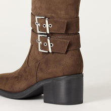 Load image into Gallery viewer, The Drop Women's Sage Tall Biker Boot with Buckles