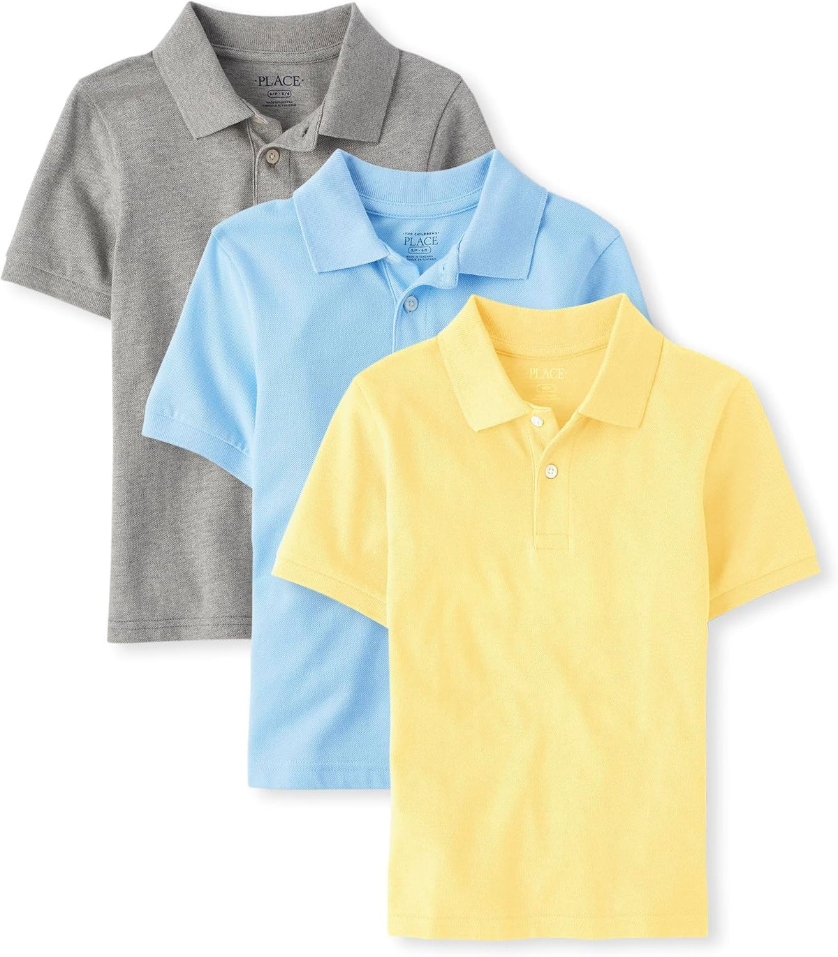 The Children's Place Boys' Short Sleeve Pique Polo, 3 Pack