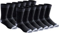 Dickies Men's Dri-tech Moisture Control Max Full Cushion Crew Socks, Available in M-xl (6, 12 Pairs)