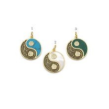 Load image into Gallery viewer, Gemstone CZ Pave Taiji Yinyang Charm, Sku#LX259