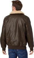 Levi's Men's Faux Leather Aviator Bomber Jacket With Sherpa Collar
