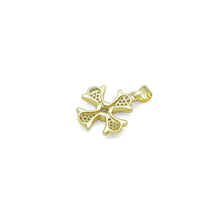 Load image into Gallery viewer, Gold Clear CZ Cross Flower Charm Pendant, Sku#LK986