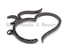 Load image into Gallery viewer, Black CZ Pave On Black Micro Pave Large Om Pendant, 42x46mm, Ohm Yoga Pendant Beads, Pave OM Charm, SKU#F382