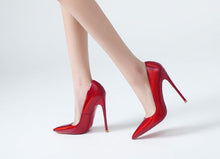 Load image into Gallery viewer, Red Sole Pointed Toe Slip-On Pumps – Women's Stiletto High Heels