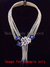Load image into Gallery viewer, Large CZ Pave Cobalt/Green/Fuchsia Flower Pendant, sku#L170