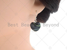 Load image into Gallery viewer, Sterling Silver Natural Druzy Agate Heart Earrings, EF39