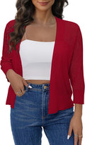 Women's 3/4 Sleeve Cropped Cardigan Sweater jacket Short Shrugs for dresses