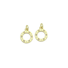 Load image into Gallery viewer, Clear CZ Gold Round Circle Charm Pendant,Sku#LD731