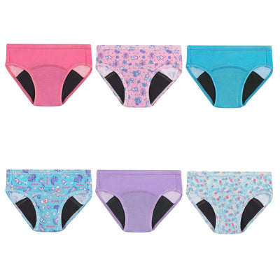 Hanes Toddler Girls' Potty Trainer Brief, Moisture-Wicking Panty, Odor Protection Potty Trainer Underwear, 6-Pack