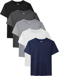 5 Pack Boys Shirts Youth Athletic Dry Fit Shirts Short Sleeve T-Shirt Tops