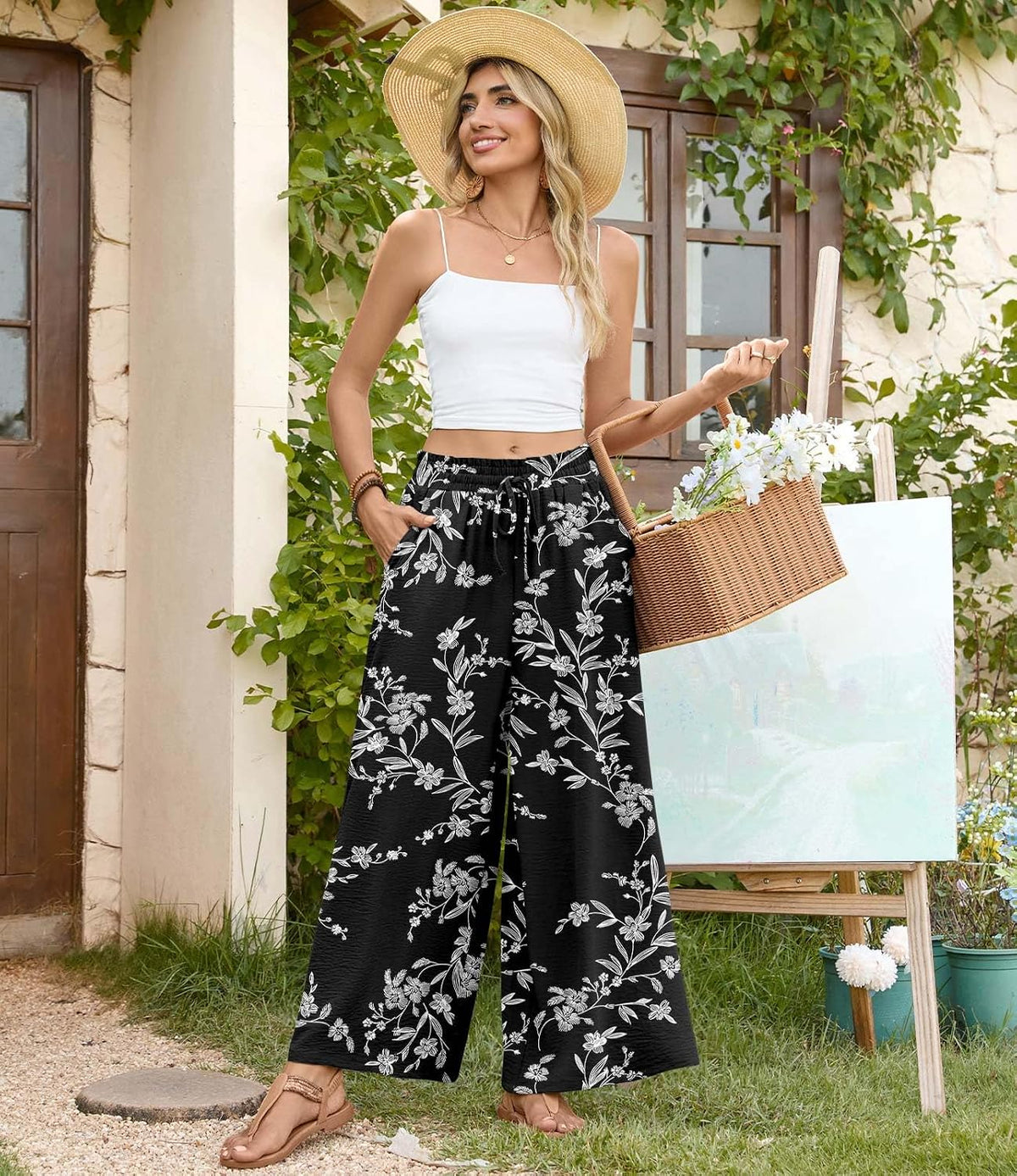 Bestbee Wide Leg Palazzo Pants for Women Dressy Casual Teacher Outfits