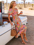 ZESICA Womens 2026 Summer Boho Floral Ruffle Maxi Dress