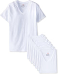 Hanes Men's Undershirts T-Shirt Pack, V-Neck Cotton Tees for Men, Moisture-Wicking, Odor Control, White Multi-Pack