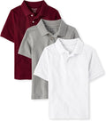 The Children's Place Boys' Short Sleeve Pique Polo, 3 Pack